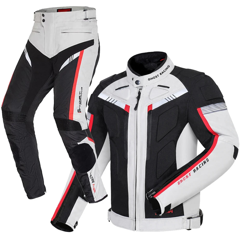 Waterproof Motorcycle Jacket Pant Suit Protective Gear