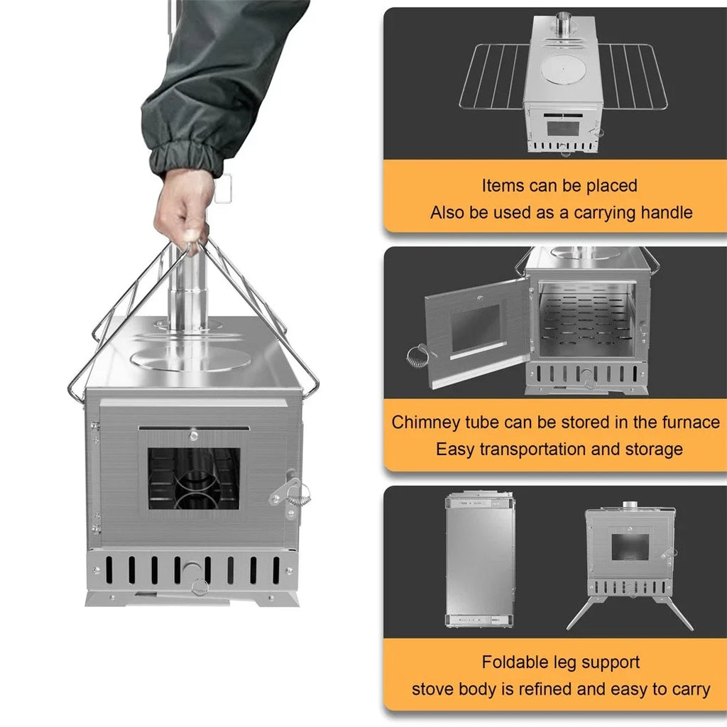 Wood Burning Stove Portable Stainless Chimney Pipe