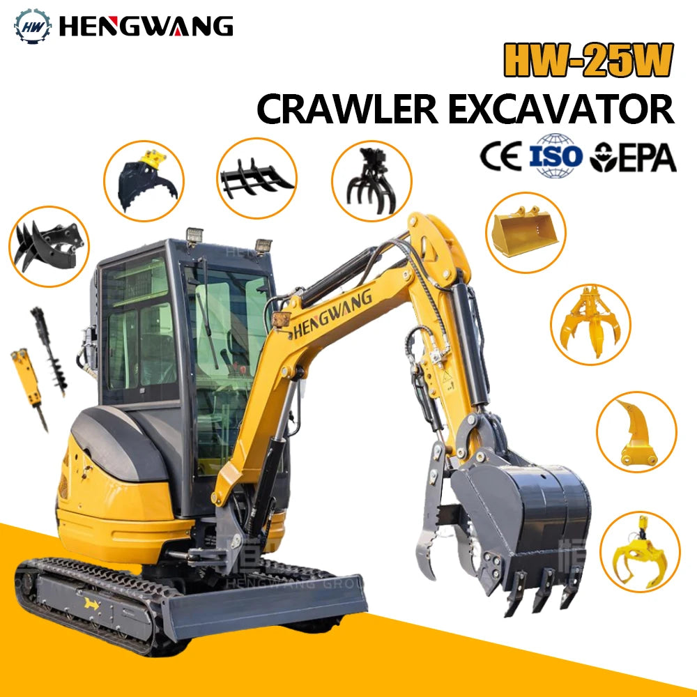 Air Conditioner Cabin 2.5 ton Mini Crawler Excavator Diesel