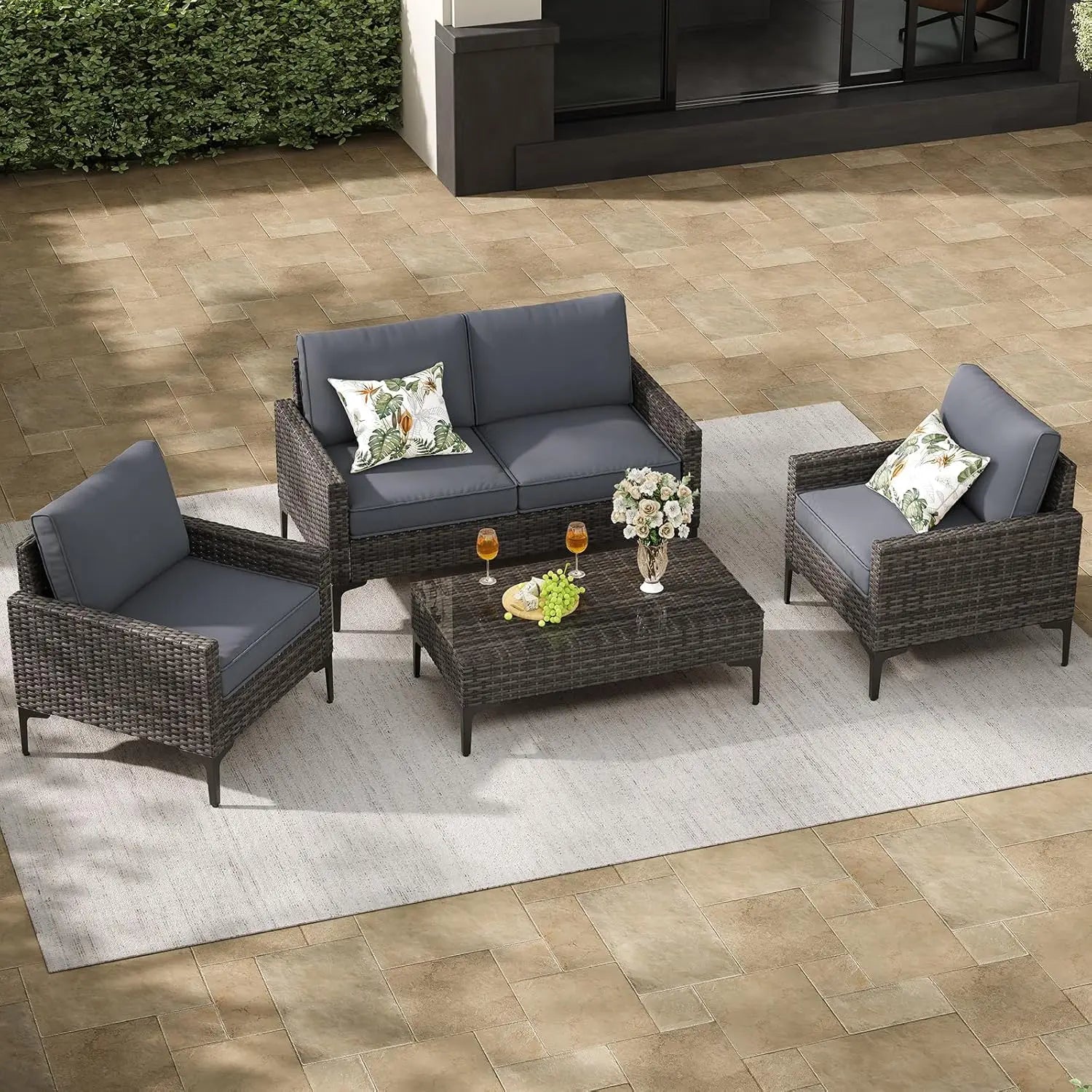 4-Piece Outdoor Sectional Sofa Set