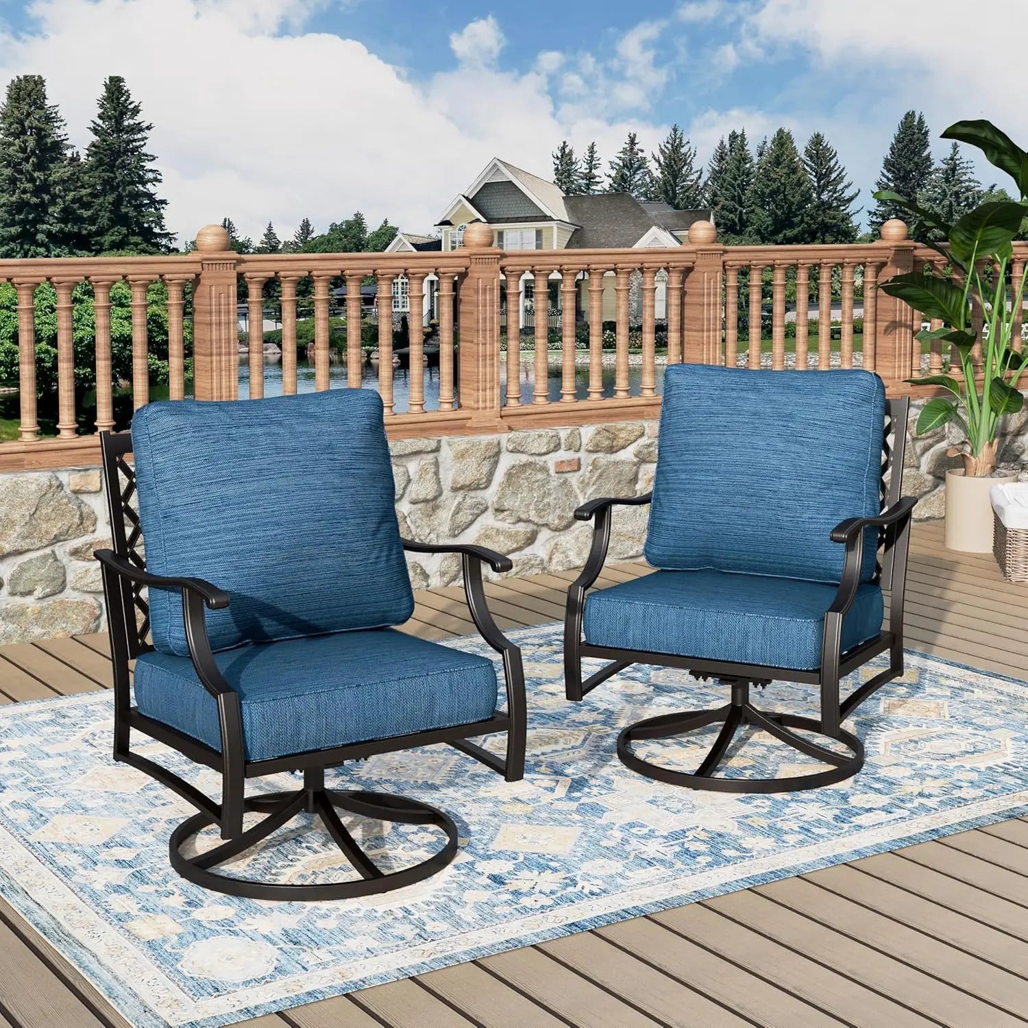 Swivel Patio Chairs High Back Outdoor