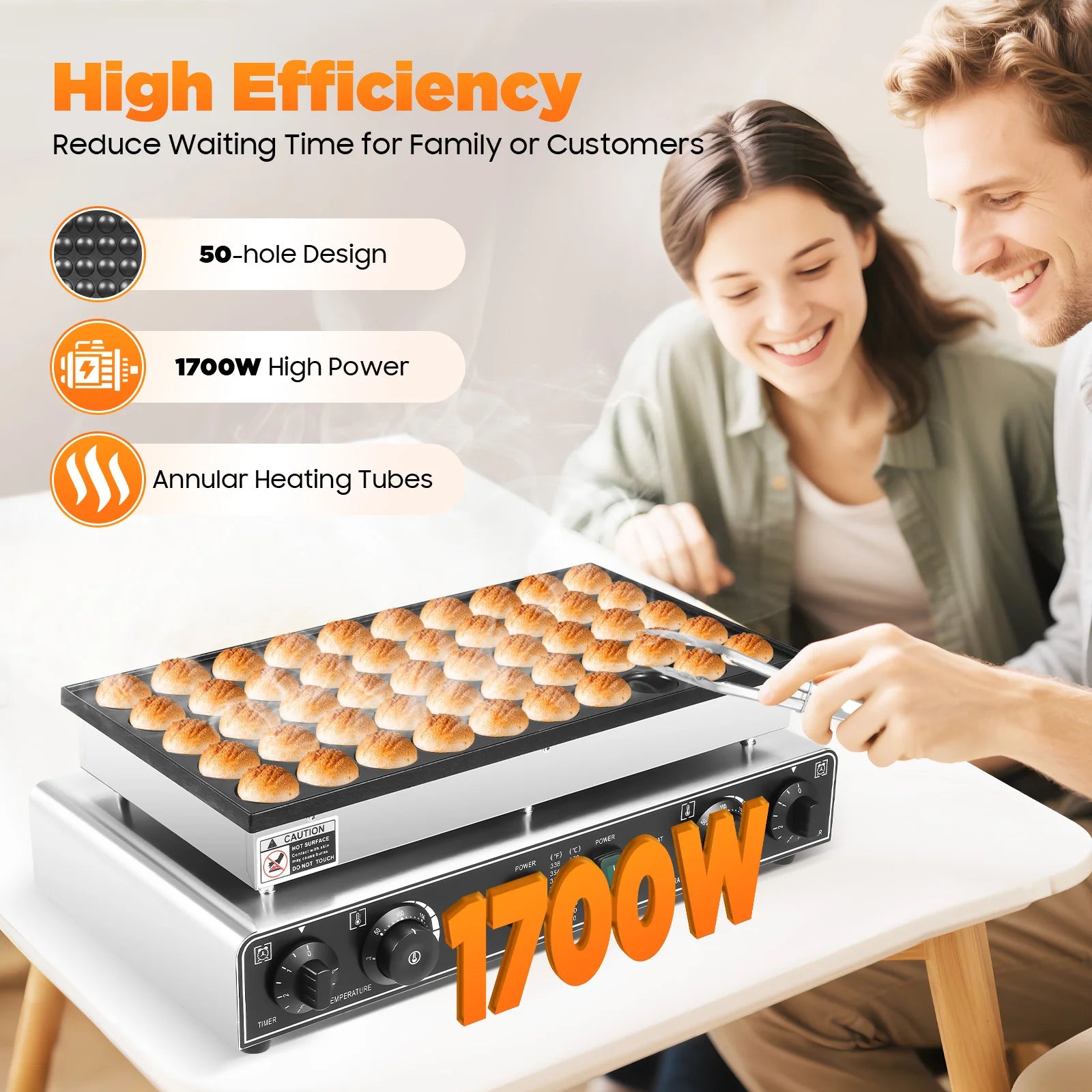 50 Hole Electric Mini Pancake Baker
