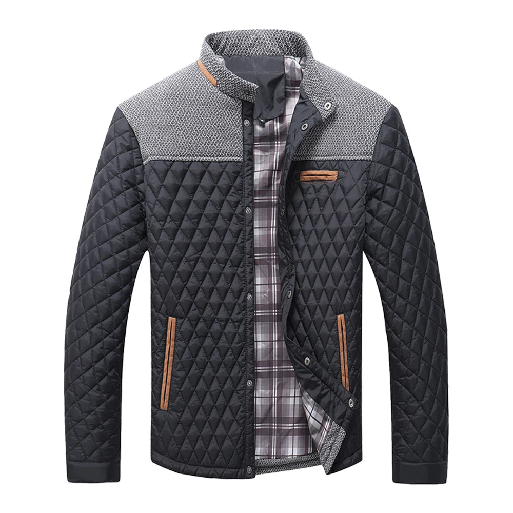 Mens Jacket Winter Warm Bomber Quilted Coat Lightweight