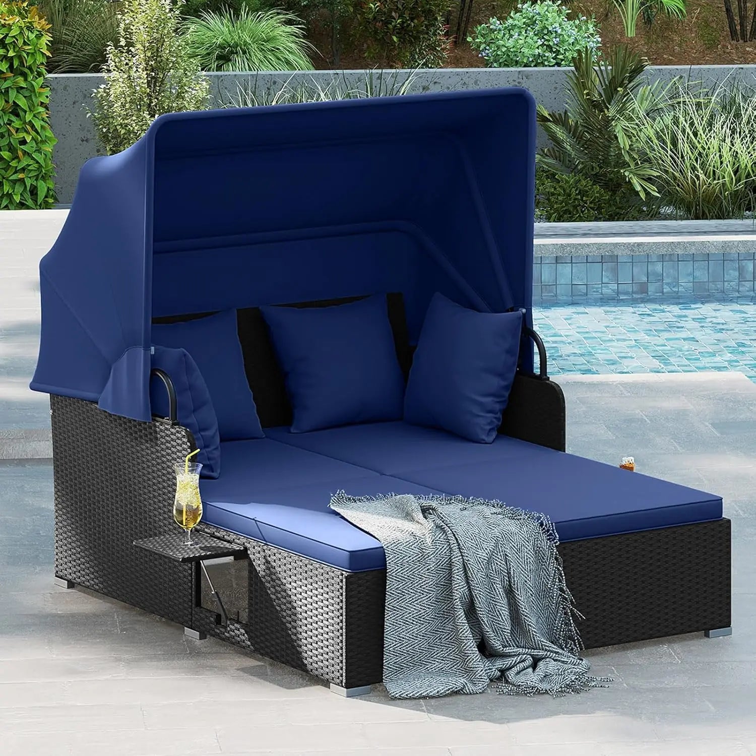 Outdoor Daybed with Canopy 2 Person