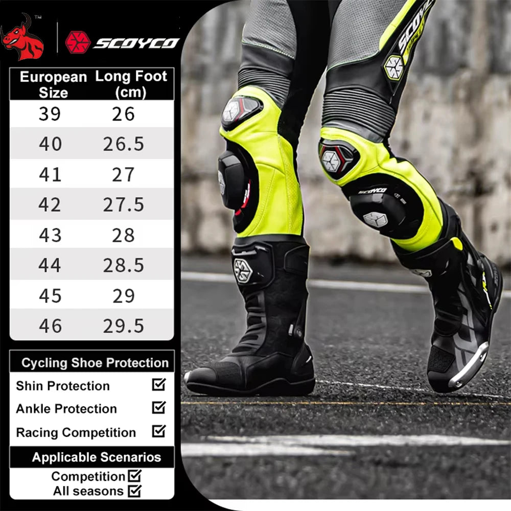 Motorcycle Boots For Men Anti-Slip Sole Ankle Support All-Terrain Grip