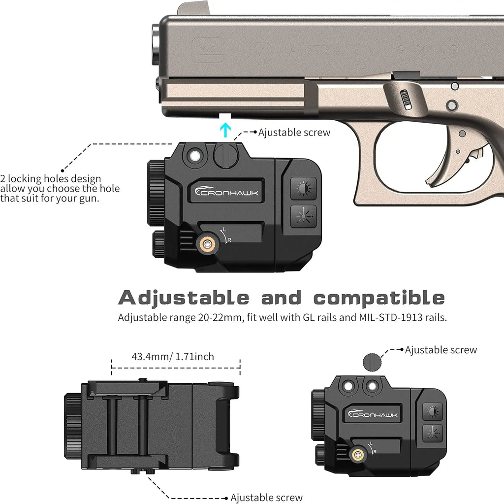 Red Laser Sight Picatinny Rail Rechargeable Handgun