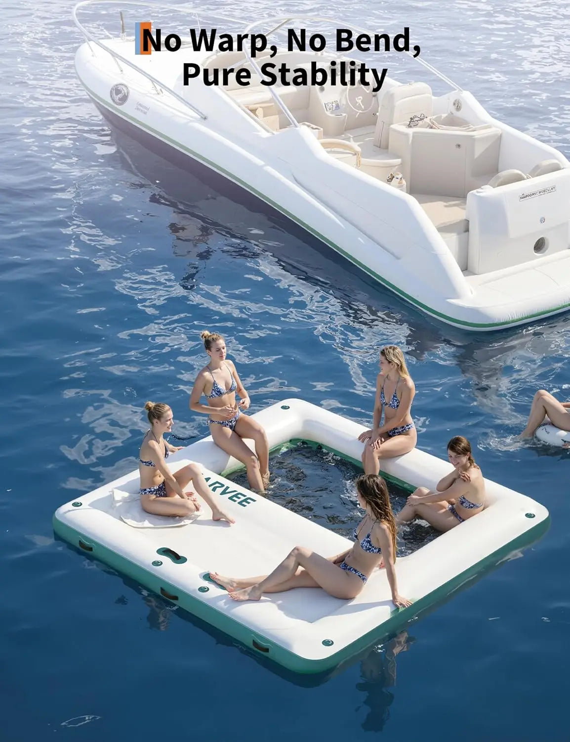 10x10FT Inflatable Floating Dock Mesh Swim