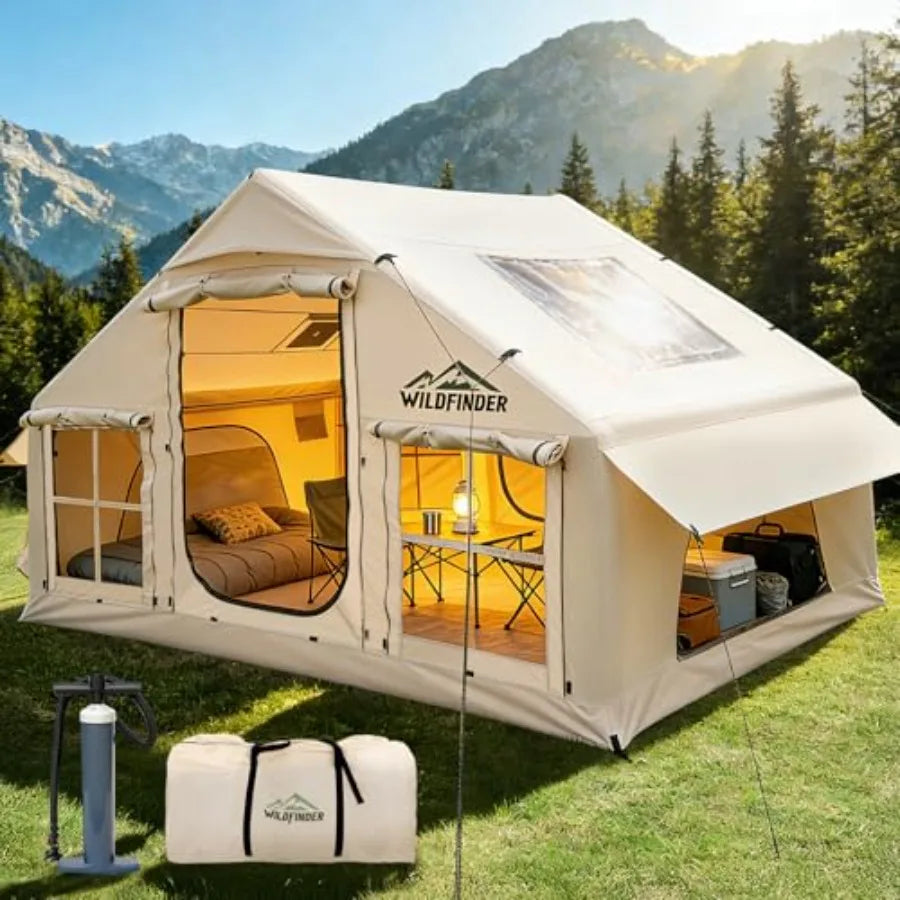 Inflatable Tent with Skylight Stove Jack