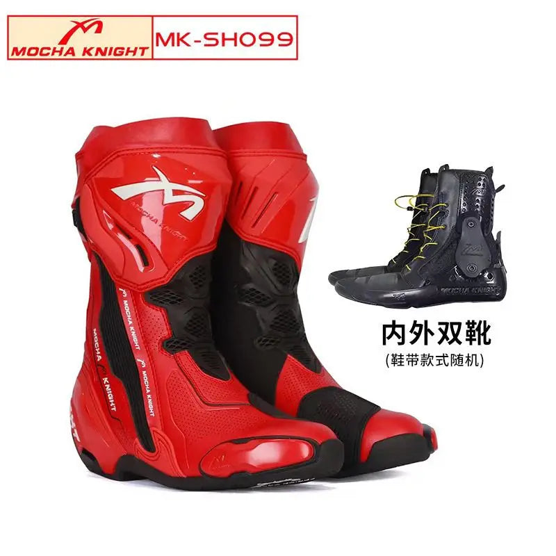 Double-Layer Waterproof Motorcycle Track Riding Boots CE
