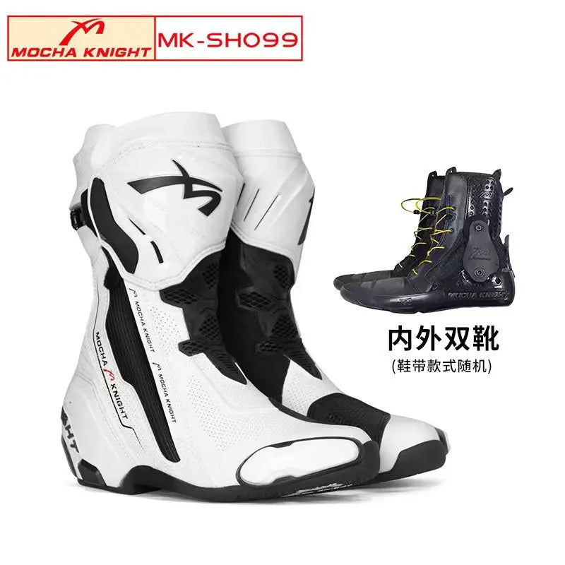 Double-Layer Waterproof Motorcycle Track Riding Boots CE