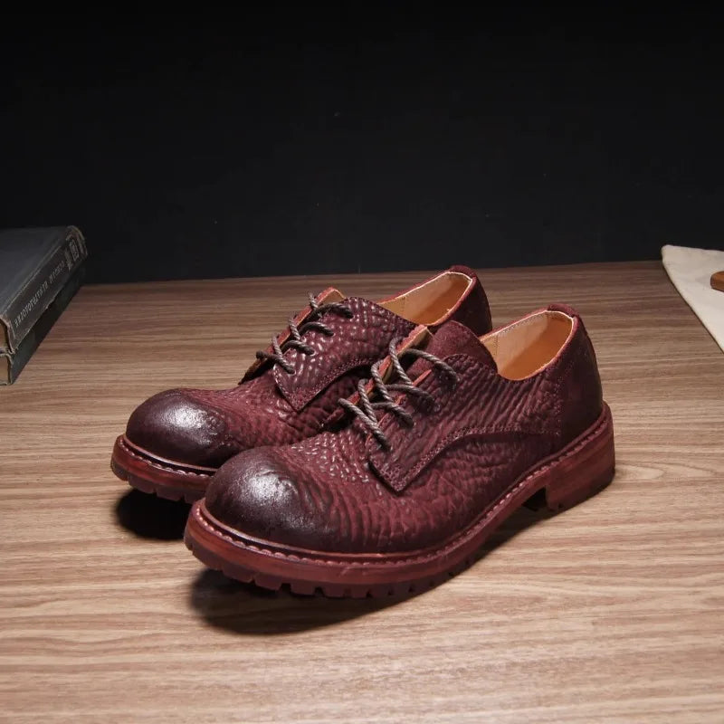 Handmade Shoes Genuine Leather Casual Lace Up