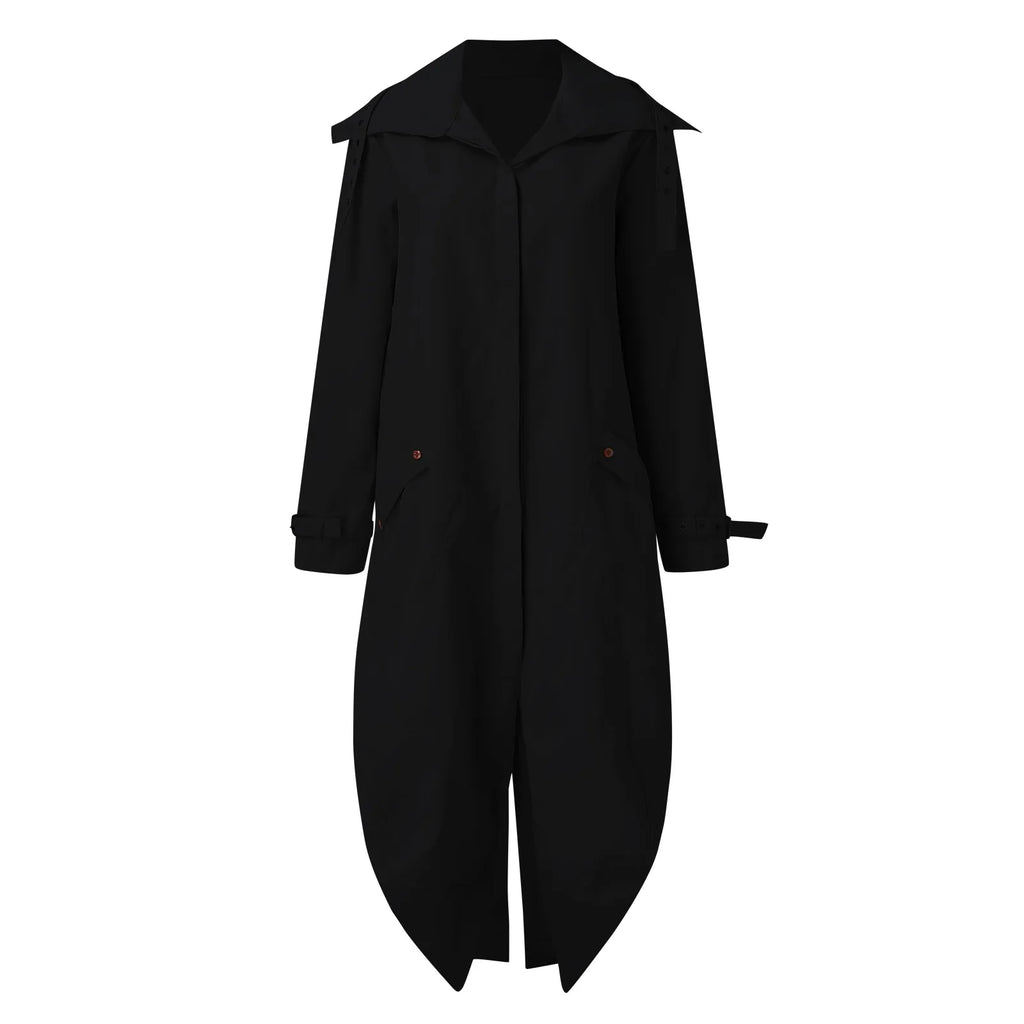Women's Casual Lapel Button Up Long Shacket Coat Womens Plus Size Lightweight Windbreaker With Pockets Streetwear Lapel Anoraks