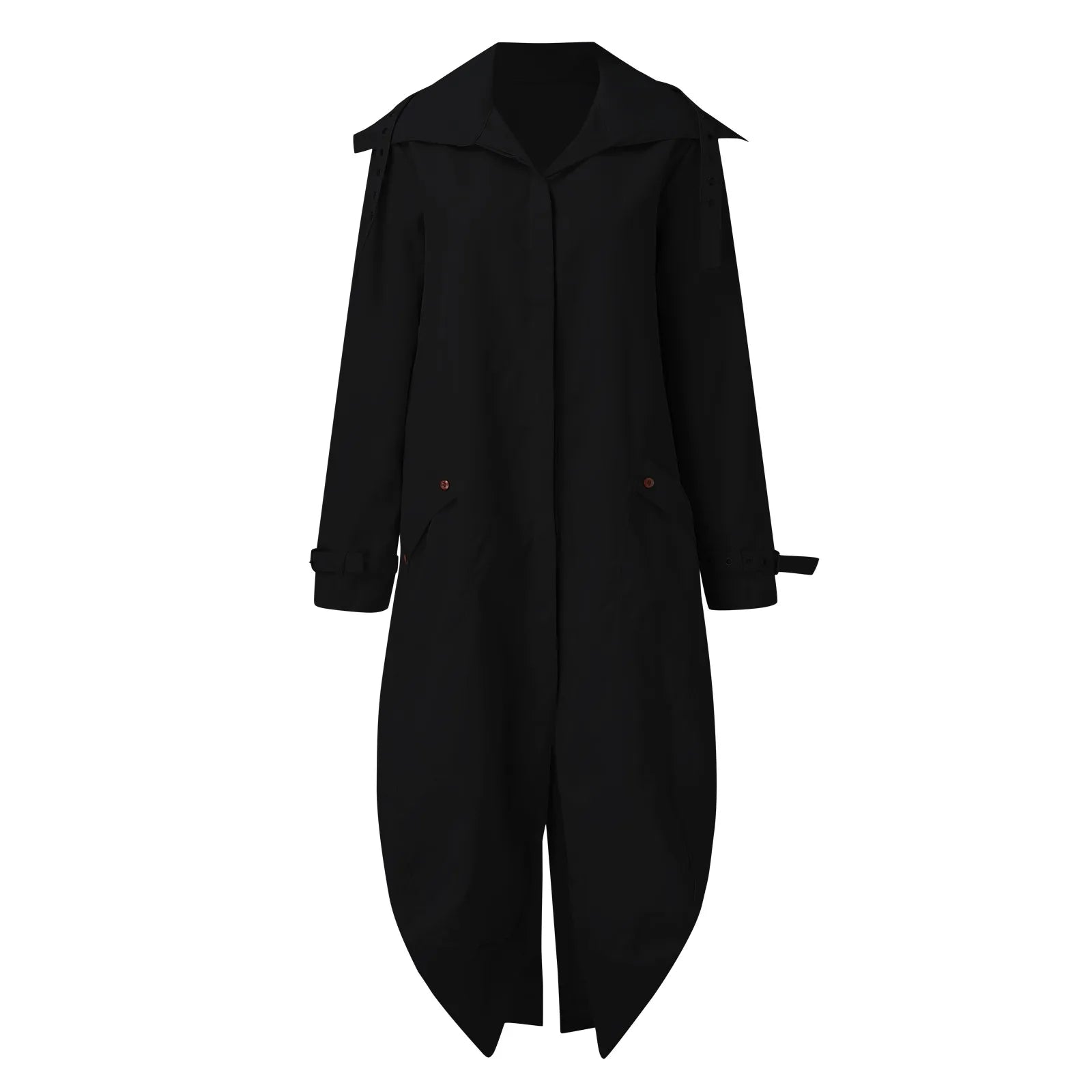 Women's Casual Lapel Button Up Long Shacket Coat Womens Plus Size Lightweight Windbreaker With Pockets Streetwear Lapel Anoraks