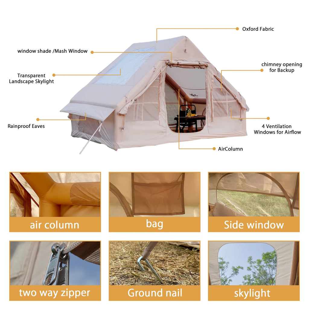 Inflatable Tent With Skylight Quick Setup